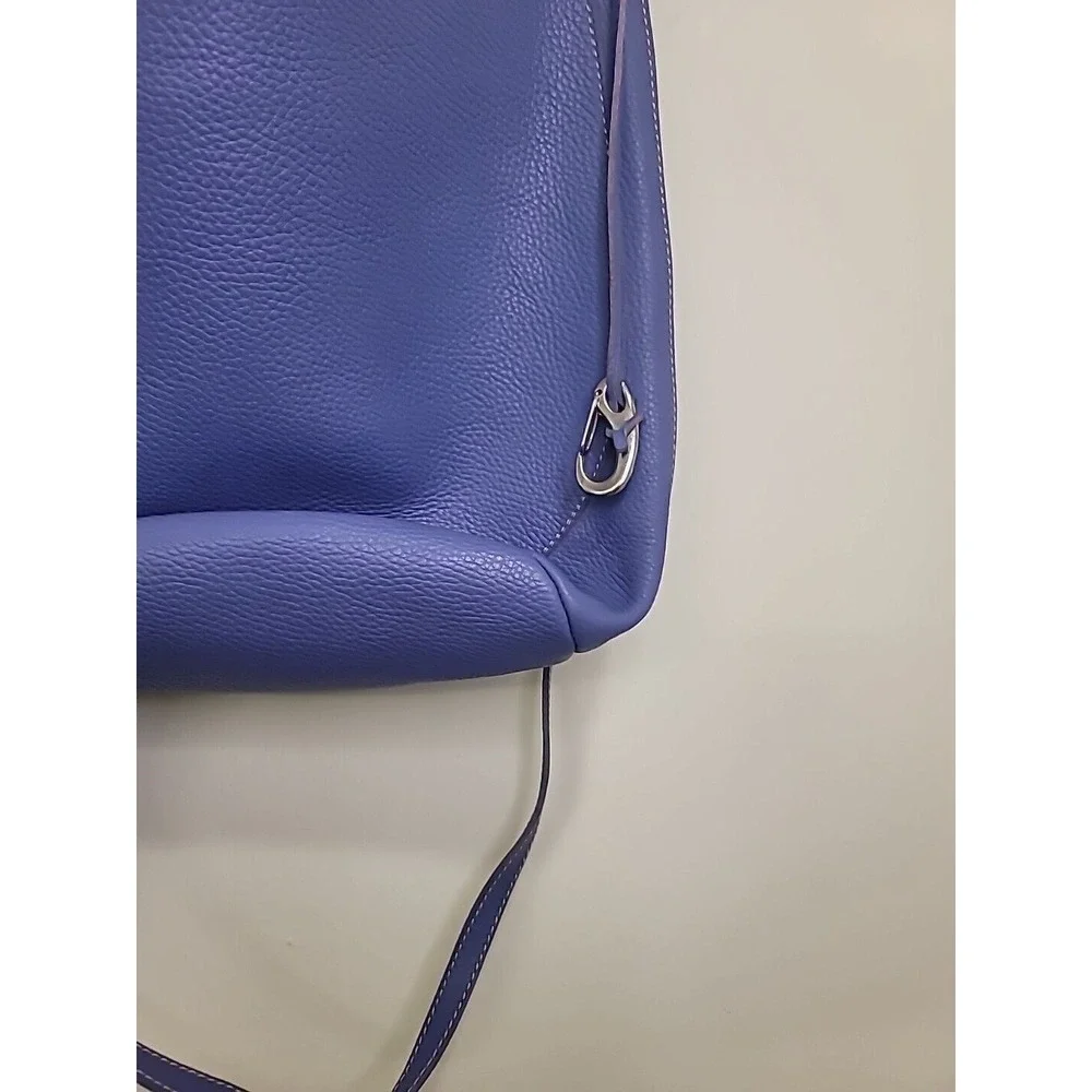 Faiez Halabi Pebbled Leather Shoulder Hobo Bag‎ Black Blue Bueno Aires